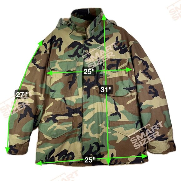 Vintage Military Coat, Cold Weather, Field Woodland Camouflage Pattern Sz L Reg - Picture 2 of 16